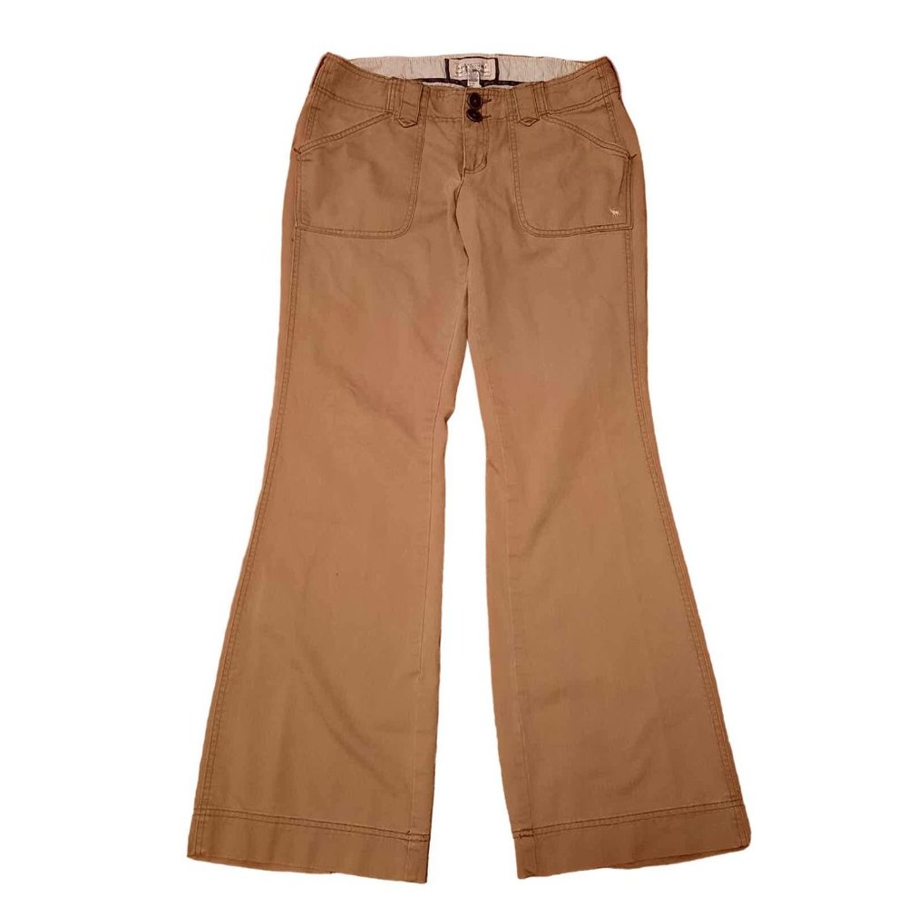 Abercrombie & Fitch VTG Y2K 2000's Wide Leg Flare Low Rise Khakis Size 8 (H107)